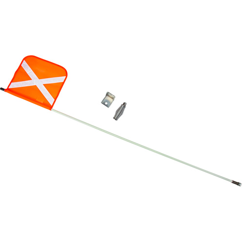 Tige de s&eacute;curit&eacute; robuste, Fixation Filet&eacute;, Hauteur 5', Orange avec X r&eacute;fl&eacute;chissant Pronet Distribution