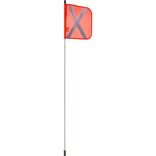 Tige de s&eacute;curit&eacute; robuste, Fixation Filet&eacute;, Hauteur 5', Orange avec X r&eacute;fl&eacute;chissant Pronet Distribution