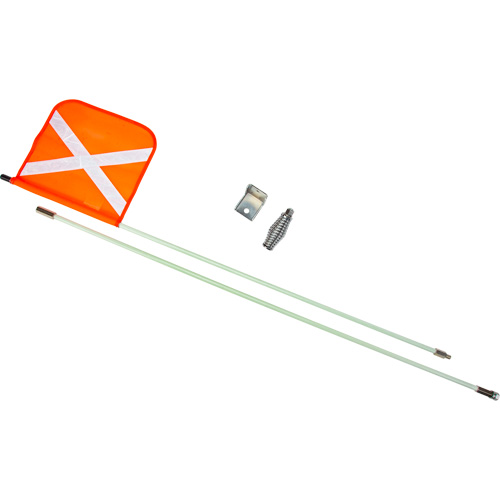 Tige de s&eacute;curit&eacute; robuste, Fixation Filet&eacute;, Hauteur 8', Orange avec X r&eacute;fl&eacute;chissant Pronet Distribution