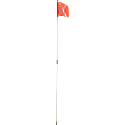 Tige de s&eacute;curit&eacute; robuste, Fixation Filet&eacute;, Hauteur 8', Orange avec X r&eacute;fl&eacute;chissant Pronet Distribution