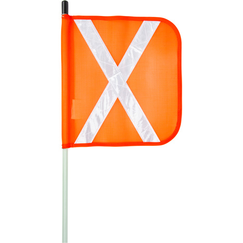 Tige de s&eacute;curit&eacute; robuste, Fixation Filet&eacute;, Hauteur 8', Orange avec X r&eacute;fl&eacute;chissant Pronet Distribution