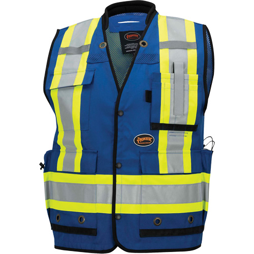 6681 Veste d'arpenteur antimicrobienne haute visibilit&eacute; avec dos en maille, Bleu royal, Petit, Polyester Pronet Distribution