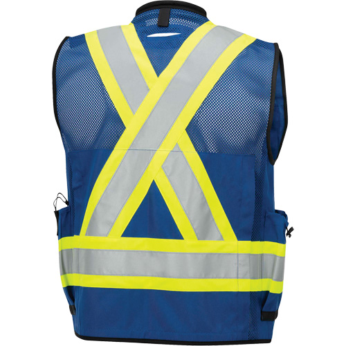 6681 Veste d'arpenteur antimicrobienne haute visibilit&eacute; avec dos en maille, Bleu royal, Petit, Polyester Pronet Distribution