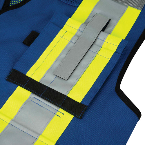 6681 Veste d'arpenteur antimicrobienne haute visibilit&eacute; avec dos en maille, Bleu royal, Petit, Polyester Pronet Distribution