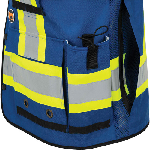 6681 Veste d'arpenteur antimicrobienne haute visibilit&eacute; avec dos en maille, Bleu royal, Petit, Polyester Pronet Distribution