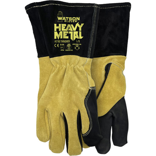Gants de soudage MIG/&eacute;lectrode 2780 Thrasher, Cuir de vache refendu, Taille Petit Pronet Distribution
