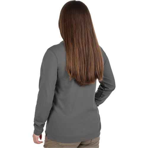 GRIDIRON Long Sleeve Pocket T-Shirt, Women's, X-Small, Grey Pronet Distribution