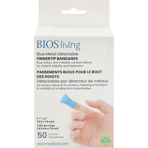 Blue Bandages, Fingertip, 3", Fabric Metal Detectable, Sterile Pronet Distribution