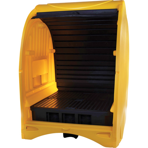 4-Drum Hard Cover Spill Pallet, 68.11" L x 61.61" W x 83.07" H, 1433 lbs. Load Capacity Pronet Distribution