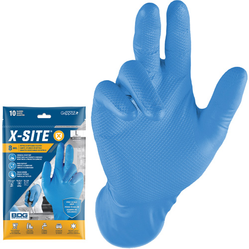 Gants jetables Grippaz, Petit, Nitrile, 8 mils, Sans poudre, Bleu Pronet Distribution