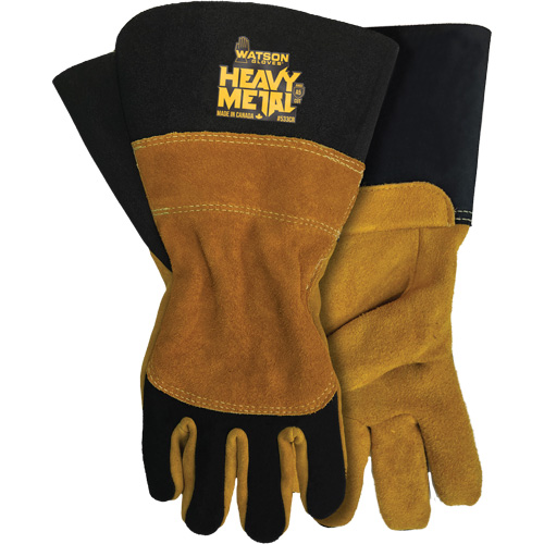 Gants en velours noir de soudage MIG/&agrave; l&eacute;lectrode enrob&eacute;e, Cuir fleur de d'&eacute;lan, Taille Petit Pronet Distribution