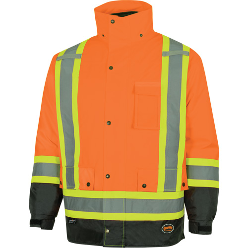 5056 Pioneer&reg; Yukon 7-in-1 Waterproof Winter Safety Parka, Polyester, Black/High Visibility Orange, X-Small Pronet Distribution