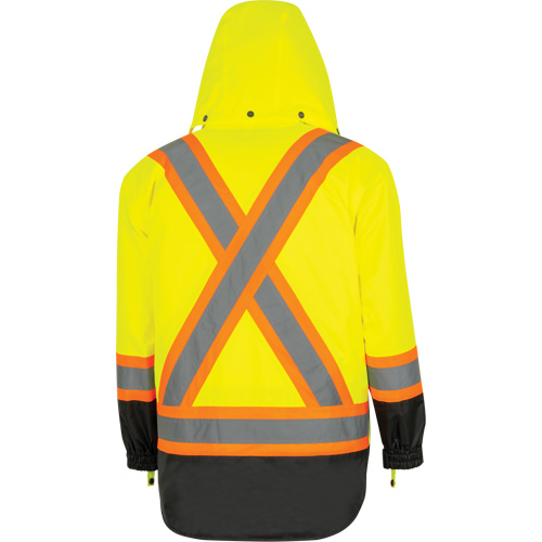 5057 Pioneer&reg; Yukon 7-in-1 Waterproof Winter Safety Parka, Polyester, Black/High Visibility Lime-Yellow, X-Small Pronet Distribution