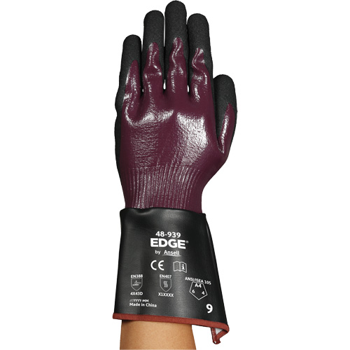 Gants &agrave; manchette 48-939 EDGE, Taille 6, Calibre 13, Rev&ecirc;tement Nitrile, Enveloppe en Polyester/PEHP/Spandex, ASTM ANSI niveau A4 Pronet Distribution