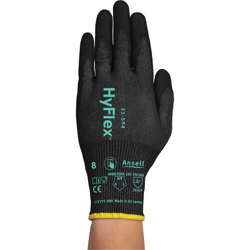 Gants r&eacute;sistants &agrave; la coupe HYFLEX 11-594, Taille 12/3T-Grand, Calibre 18, Rev&ecirc;tement Nitrile, Enveloppe en PEHP/Intercept, ASTM ANSI niveau A9/EN 388 niveau F Pronet Distribution