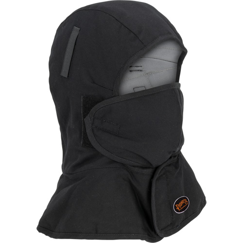 Pioneer 765A Flame-Resistant Quilted Hard Hat Liner with Long Neck & Detachable Mouthpiece, Black/Grey, Cotton/FR-Tech&reg;/Modacrylic/Nylon Pronet Distribution
