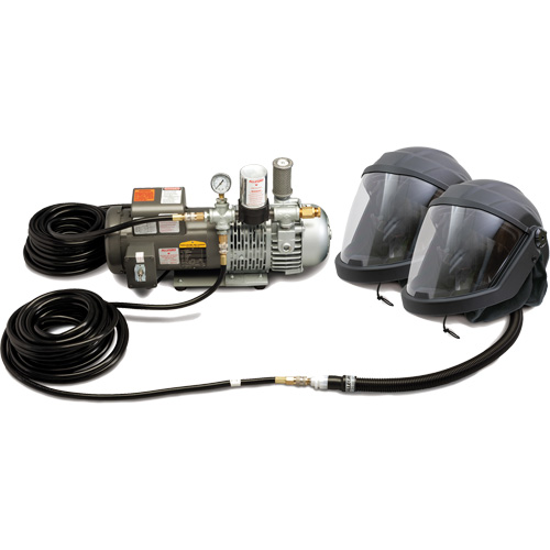Syst&egrave;me de casque et de protection respiratoire &agrave; adduction d'air DEFENDER pour 2 travailleur Pronet Distribution