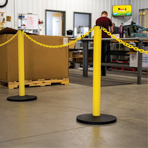 Industrial Stanchion Kit with Plastic Chain, 37" High, Red Pronet Distribution