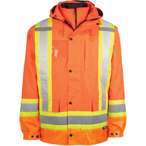 Manteau haute visibilit&eacute; 7-en-1, Polyester, Orange haute visibilit&eacute;, 5T-Grand Pronet Distribution
