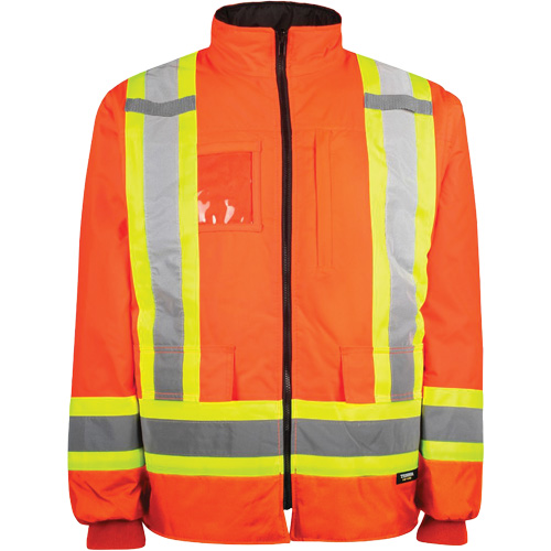 Manteau haute visibilit&eacute; 7-en-1, Polyester, Orange haute visibilit&eacute;, 5T-Grand Pronet Distribution