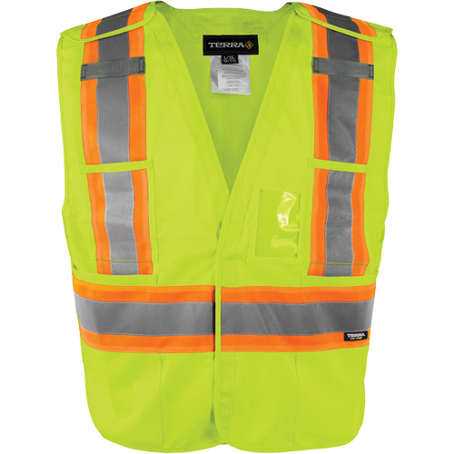 Gilet haute visibilit&eacute; &agrave; d&eacute;tachement rapide en 5 points, Orange haute visibilit&eacute;, Moyen/Petit, Polyester Pronet Distribution