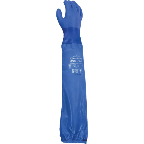 Gants r&eacute;sistants aux produits chimiques 690, Taille Moyen/8, 26" lo, Coton/PVC Pronet Distribution