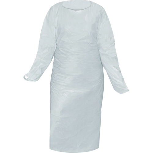 CoverMe Gown with Thumbholes, One Size, White, Polyethylene Pronet Distribution