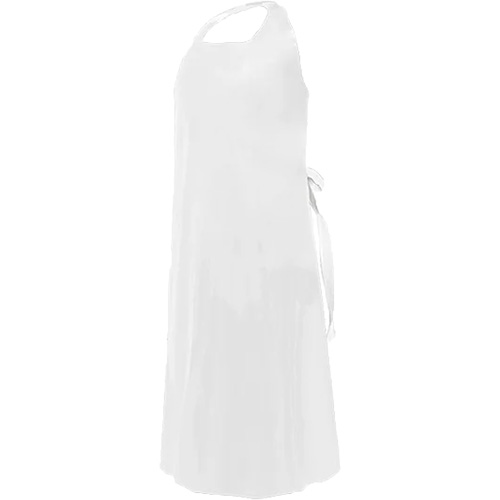 CoverMe Apron with Die-Cut Neck, Polyurethane, 45" L x 35" W, White Pronet Distribution