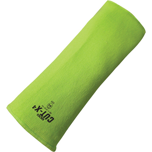 Manchette r&eacute;sistante &agrave; la coupe Cut-X, Fibre de verre/Poly&eacute;thyl&egrave;ne, 14", ASTM ANSI niveau A4, Lime haute visibilit&eacute; Pronet Distribution