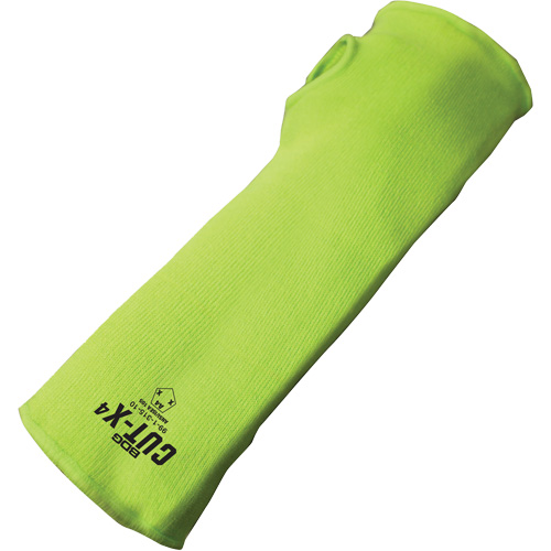Manchette r&eacute;sistante &agrave; la coupe avec ouverture pour le pouce Cut-X, Fibre de verre/Poly&eacute;thyl&egrave;ne, 14", ASTM ANSI niveau A4, Lime haute visibilit&eacute; Pronet Distribution