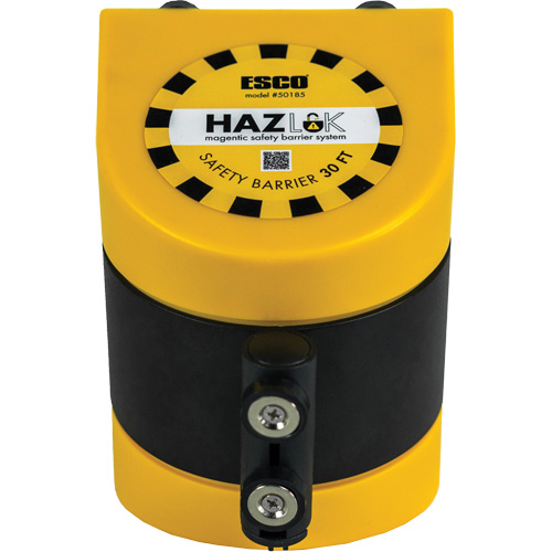 Syst&egrave;me de barri&egrave;re de s&eacute;curit&eacute; HAZLOK, Plastique, Fixation magn&eacute;tique, 30', Ruban Noir et jaune Pronet Distribution