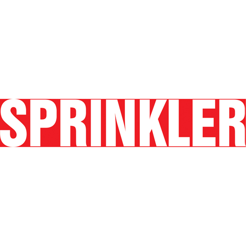 "Sprinkler" Pipe Marker, Self-Adhesive, 1-1/2" H x 8" W, White on Red Pronet Distribution