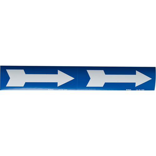 Arrow Pipe Markers, Self-Adhesive, 4" H x 12" W, White on Blue Pronet Distribution