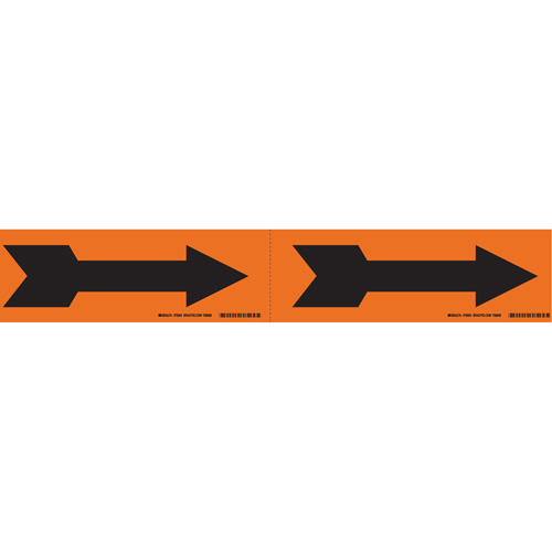 Arrow Pipe Markers, Self-Adhesive, 2-1/4" H x 7" W, Black on Orange Pronet Distribution
