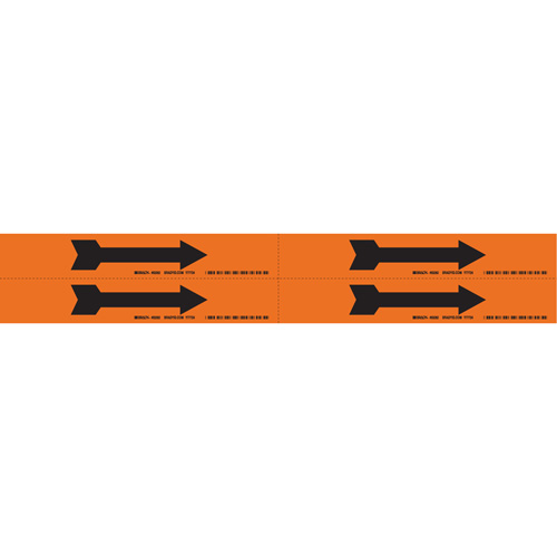 Arrow Pipe Markers, Self-Adhesive, 1-1/8" H x 7" W, Black on Orange Pronet Distribution