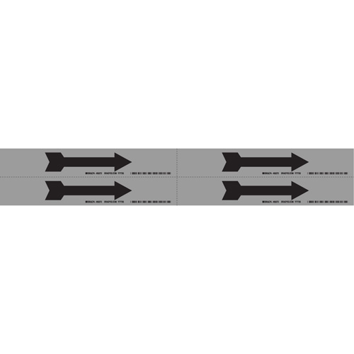 Arrow Pipe Marker, Self-Adhesive, 1-1/8" H x 7" W, Black on Aluminum Pronet Distribution