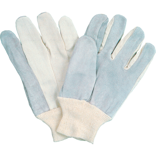 Gants de travail &agrave; index complet d'usage standard, Grand, Paume en Cuir de vache refendu Pronet Distribution