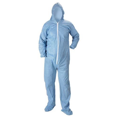 Combinaison &agrave; capuchon ignifuge Pyrolon Plus 2 avec bottes, Petit, Bleu, Tissu ignifug&eacute; Pronet Distribution