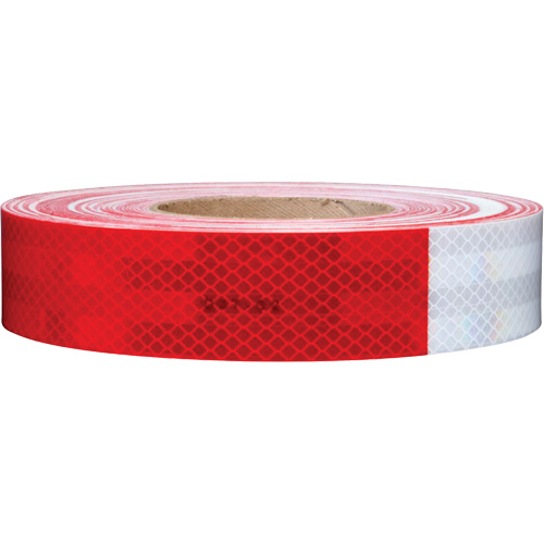 Mat&eacute;riaux de perceptibilit&eacute; 3M Scotchlite Diamond Grade s&eacute;rie 985, 2" la x 12" lo, Rouge & blanc Pronet Distribution