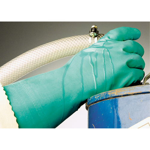 Gants &agrave; prise emboss&eacute;e &agrave; motif en Z StanSolv, Taille Moyen/8, 14" lo, Nitrile, Doublure en Interlock, 11 mils Pronet Distribution