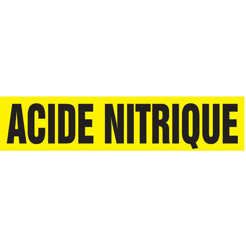 Marqueurs de tuyau "Acide Nitrique", Autocollant, 2-1/2" h x 12" la, Noir sur jaune Pronet Distribution