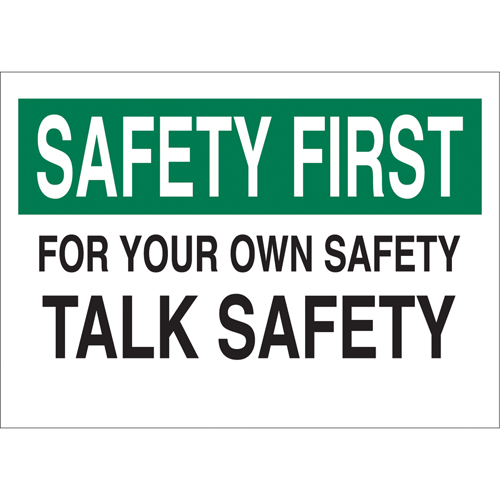 Enseigne  Talk Safety , 10" x 14", Aluminium, Anglais Pronet Distribution