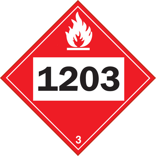 1203 Gasohol & Gasoline Flammable Liquid TDG Placard, Adhesive Vinyl Pronet Distribution