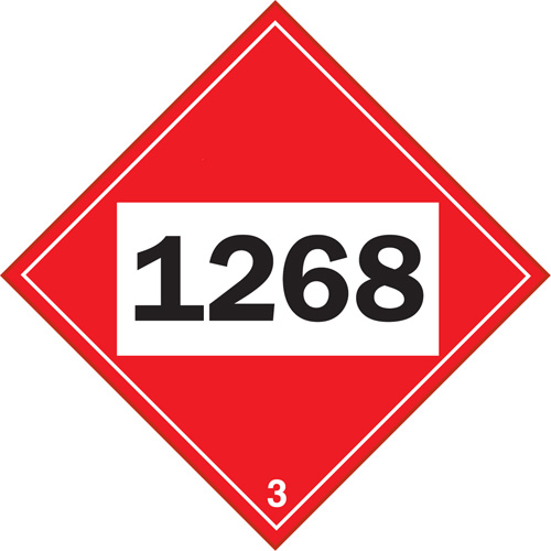 Plaque-&eacute;tiquette TMD 1268 pour distillats de p&eacute;trole, Plastique Pronet Distribution