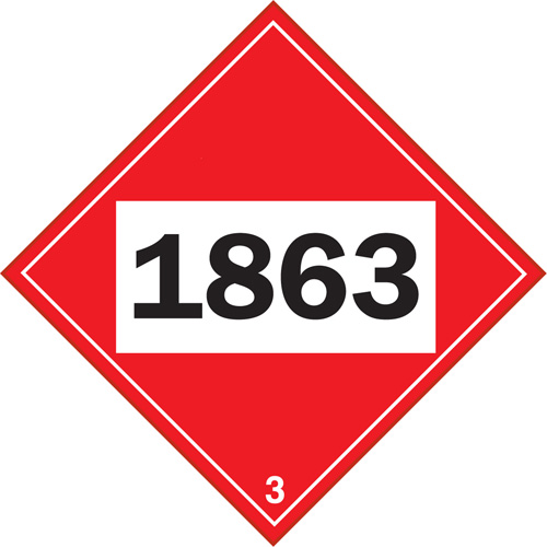 Plaque-&eacute;tiquette TMD 1863 pour liquide inflammable carburant aviation, Plastique Pronet Distribution