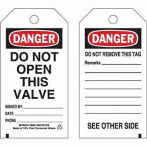 Self-Laminating Safety Tags, Polyester, 3" W x 5-3/4" H, English Pronet Distribution