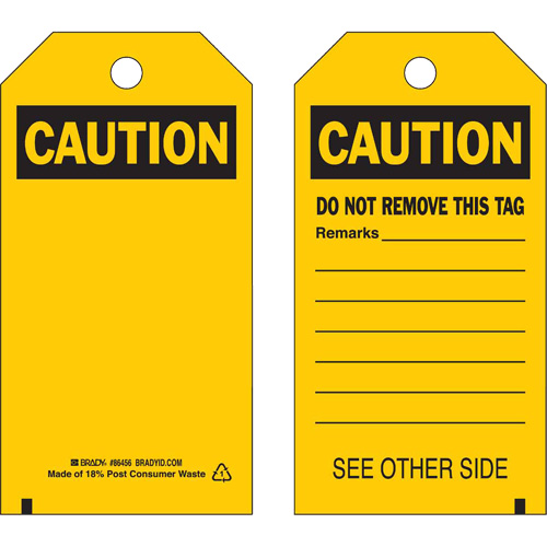 Self-Laminating Safety Tags, Polyester, 4" W x 7" H, English Pronet Distribution