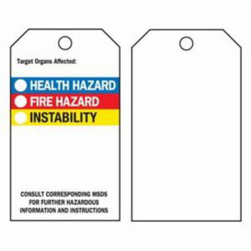 Right-To-Know Tags, Polyester, 3" W x 5-3/4" H, English Pronet Distribution