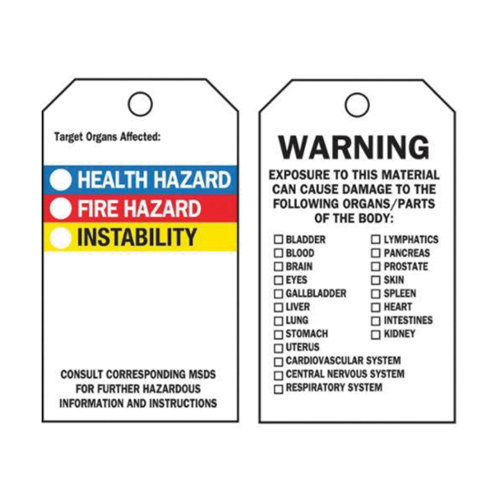 Self-Laminating Right-To-Know Tags, Polyester, 3" W x 5-3/4" H, English Pronet Distribution