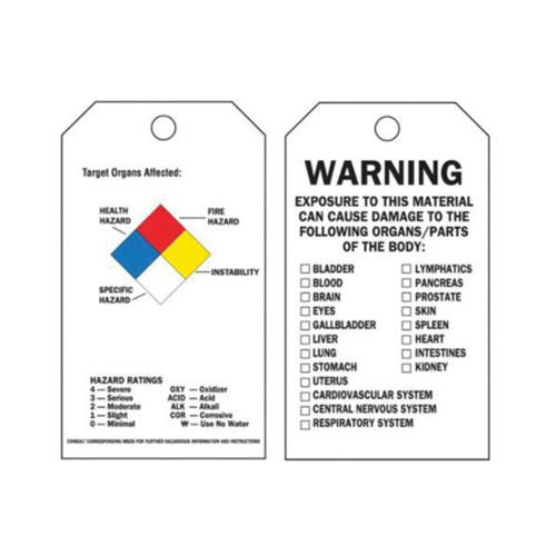 Self-Laminating Right-To-Know Tags, Polyester, 3" W x 5-3/4" H, English Pronet Distribution